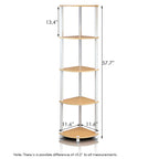 Furinno Turn-N-Tube Corner Display Rack Shelving Unit Beech/White/5-Tier/2 Pack