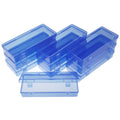 LJY 10 Pieces Rectangular Empty Mini Clear Plastic Organizer Storage Box Containers with Hinged Lids (6.1 x 2.6 x 1.2 inch, Blue