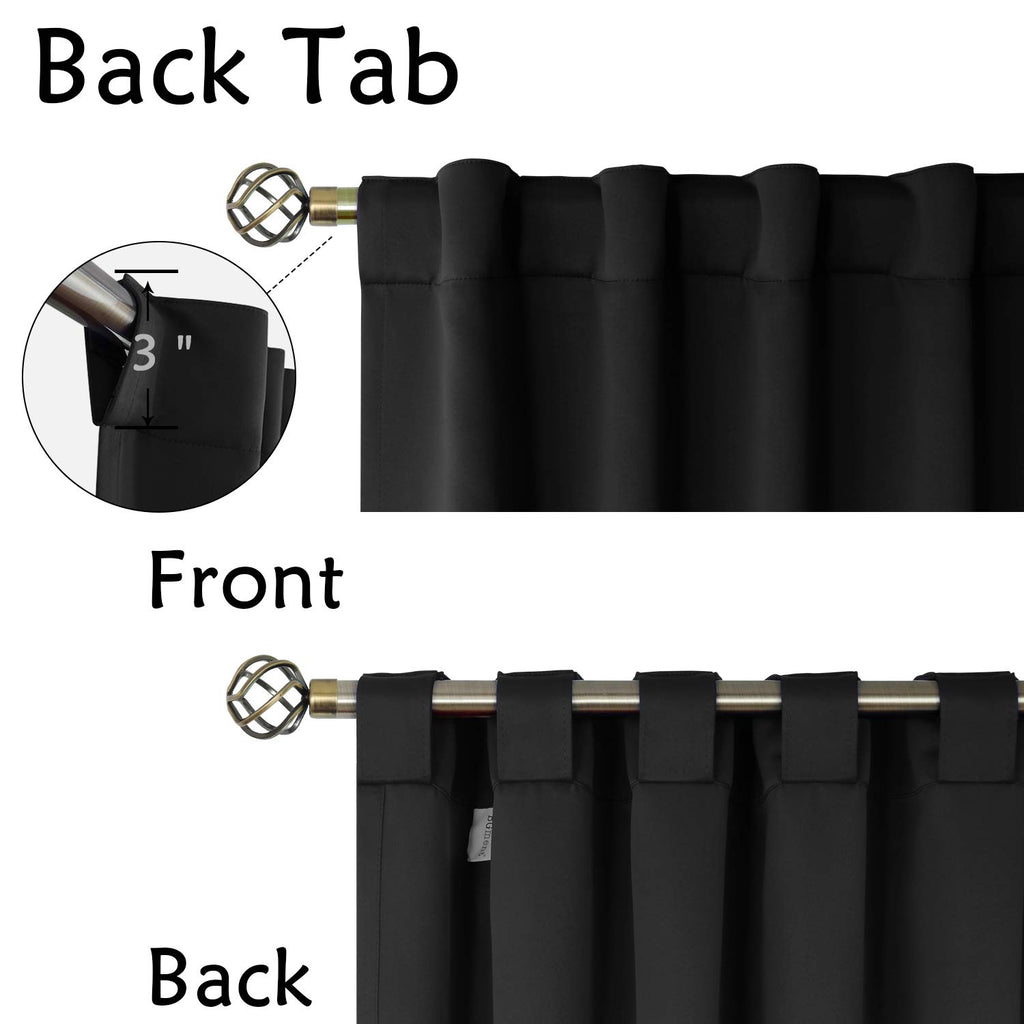 Bgment Black Blackout Curtain Blinds - 42 X 54 Inch Thermal Insulated Rod Pocket And Back Tab Blackout Curtains For Kitchen/Home Decor/Bedroom, 2 Window Curtain Panels