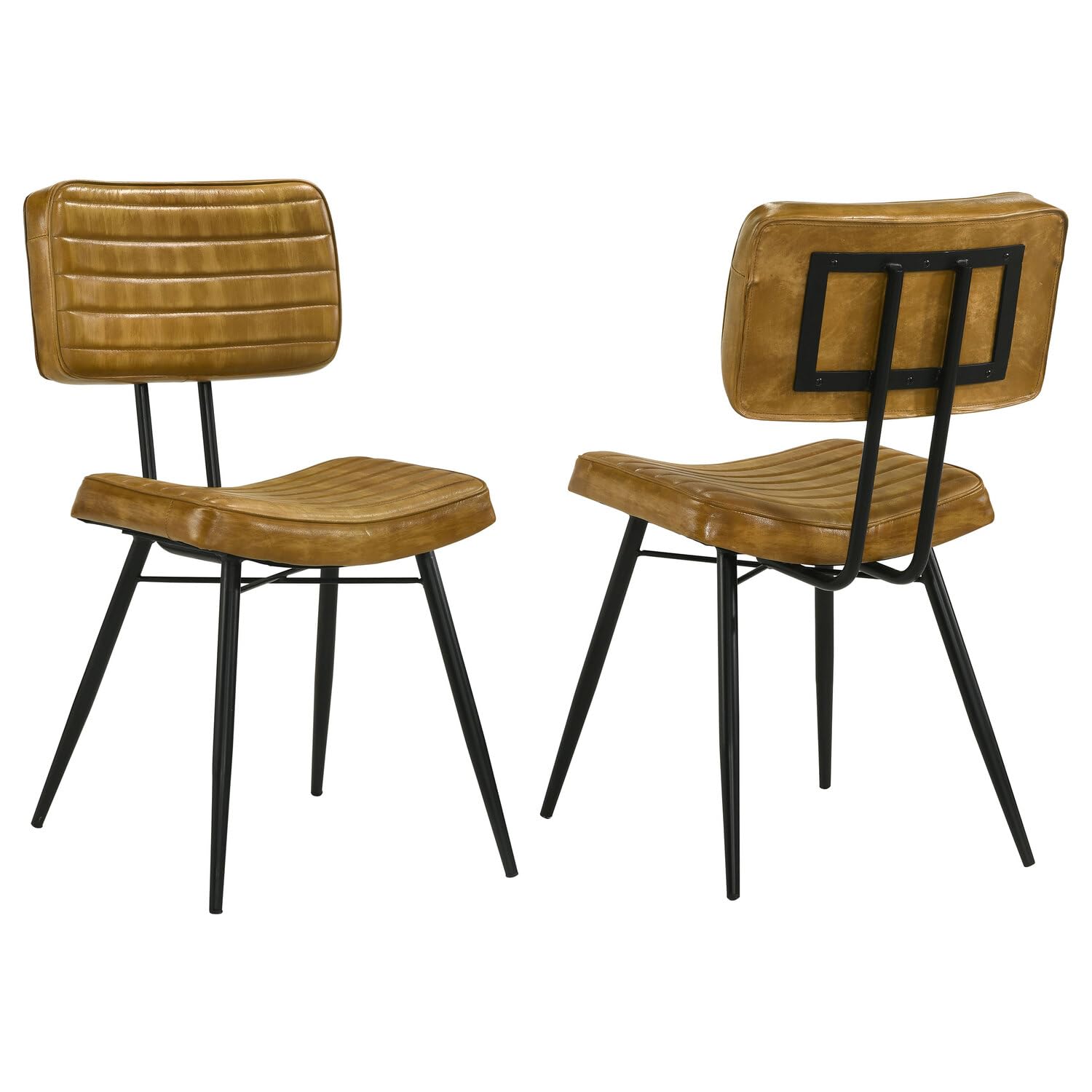 Coaster Furniture Misty Padded (Set of 2) Camel and Black Side Chair 110642