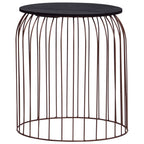 vidaXL Set of 3 Copper Coffee Tables - Versatile Usage, Solid Wood Tabletop, Powder-Coated Metal Frame, Space-Saving, Scandinavian Styling.