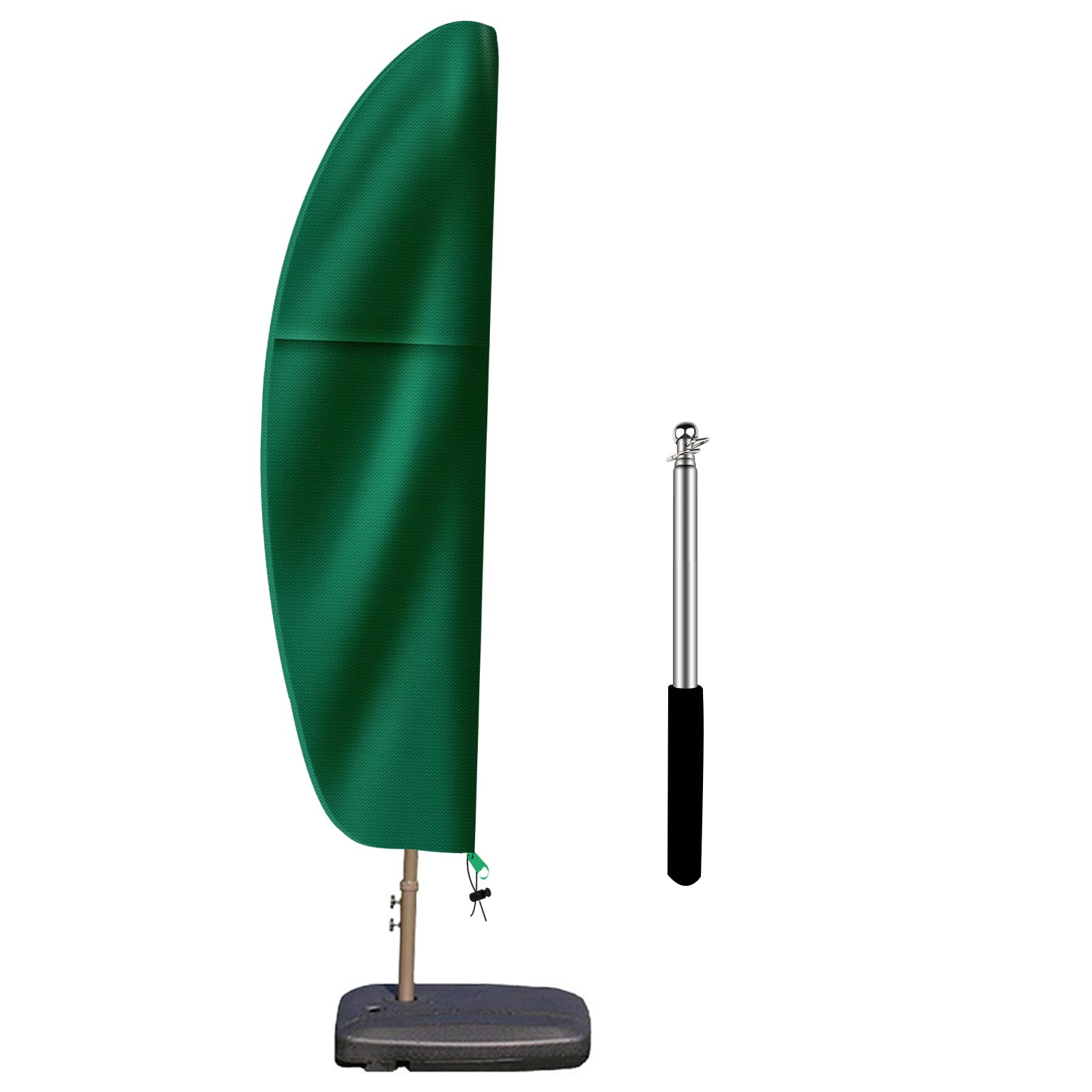 Patio Cantilever Umbrella Covers For Outdoor: Waterproof Offset Umbrella Cover Banana Style With Zipper Fits 9Ft To 14Ft, Green
