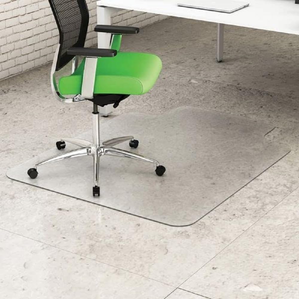 Deflecto Deflect-O Earth Source Chair Mat for Commercial Pile Carpets, Beveled Edge, Wide Lip, 45&quot; x 53&quot;, Clear