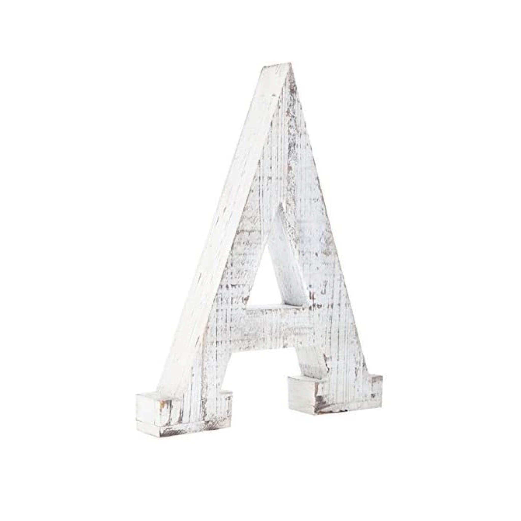 HomeRoots 16' Distressed White Wash Wooden Initial Letter A Sculpture