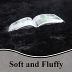 Kchowua 5X8 Rug For Living Room Black Fluffy Rugs For Bedroom Aesthetic Plush Machine Washable Rug For Dorm Soft Shag Area Rugs