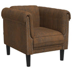 vidaXL Brown Velvet Accent Chair - Upholstered Sofa Seat for Living Room/Bedroom, Modern Design, Padded Armchair, 31.5" x 30.3" x 29.1"