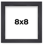 8x8 Shadow Box Frame Contemporary Black Finish | 1'' Depth of Usable Space| Interior Size 8x8 Inches| UV Resistant Acrylic, Acid