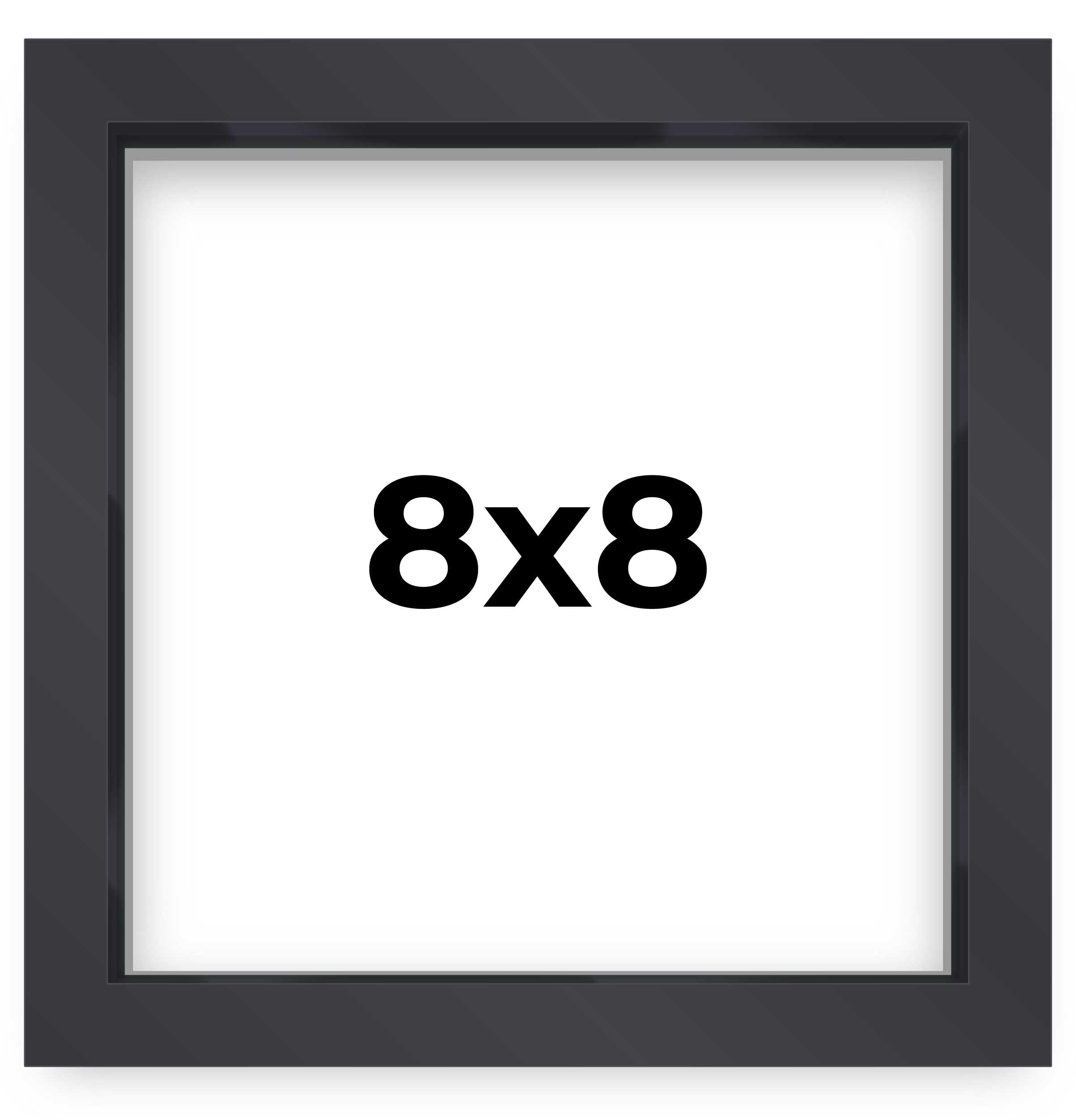 8x8 Shadow Box Frame Contemporary Black Finish | 1'' Depth of Usable Space| Interior Size 8x8 Inches| UV Resistant Acrylic, Acid