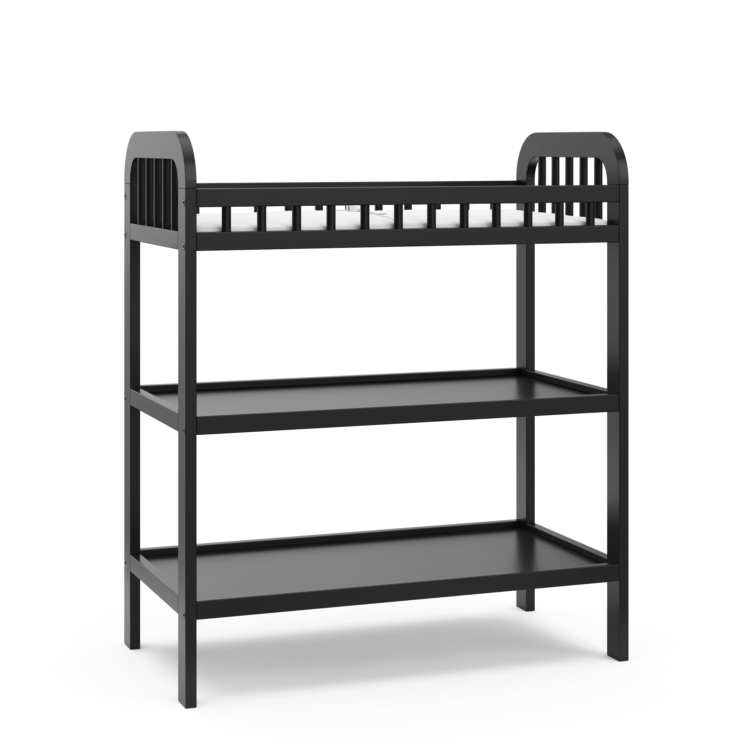 Storkcraft Pasadena Changing Table with Water-Resistant Changing Pad (Black) - GREENGUARD Gold Certified, Includes Bonus Water-R