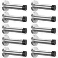 Doku 10Pcs Door Stop, 3.5 Inch Heavy Duty 304 Stainless Steel Door Stopper With Rubber Tips Bumper, Wall Mounted Door Holder Pro