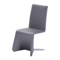 Benjara Fully Leatherette Upholstered Metal Frame Dining Chair, Set Of 2, Gray