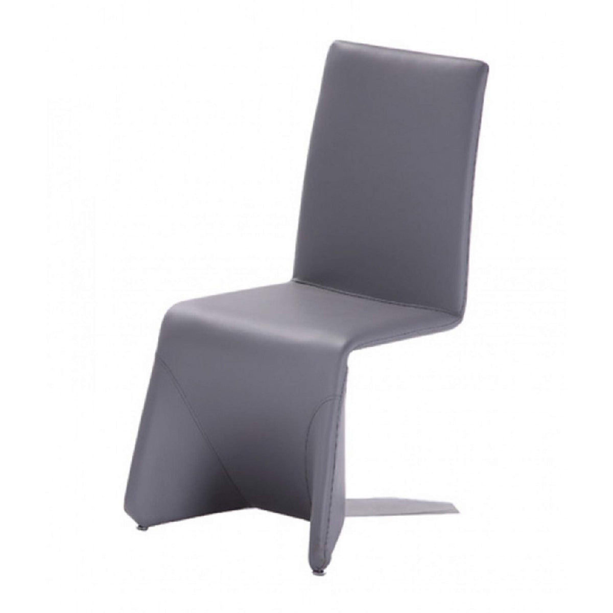 Benjara Fully Leatherette Upholstered Metal Frame Dining Chair, Set Of 2, Gray