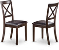 Lynfield  Dining  Chair  with  Faux  Leather  Upholstered  Seat  in  Cappuccino  Finish   Set  of  2-New