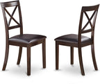 Lynfield  Dining  Chair  with  Faux  Leather  Upholstered  Seat  in  Cappuccino  Finish   Set  of  2-New