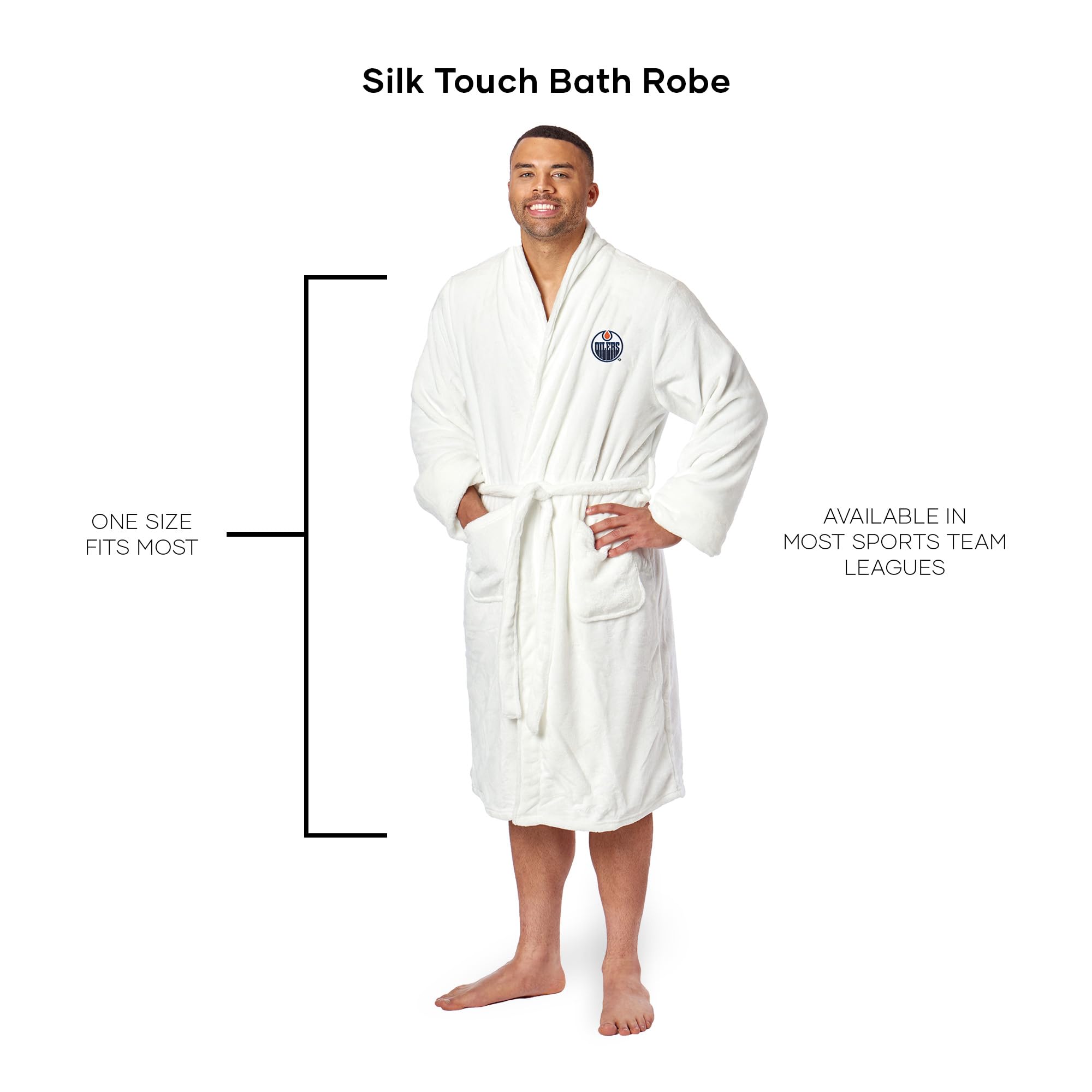 Northwest Nhl Edmonton Oilers Unisex-Adult Silk Touch Bath Robe, Large/X-Large, Team Colors