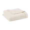 Madison Park 100% Cotton Blanket, Trendy Woven Waffle Weave Design, All Season, Lightweight, Breathable, Soft and Cozy Casual Su