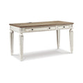 Signature Design by Ashley Realyn Farmhouse 60 Home Office Desk with USB Charging, Chipped White