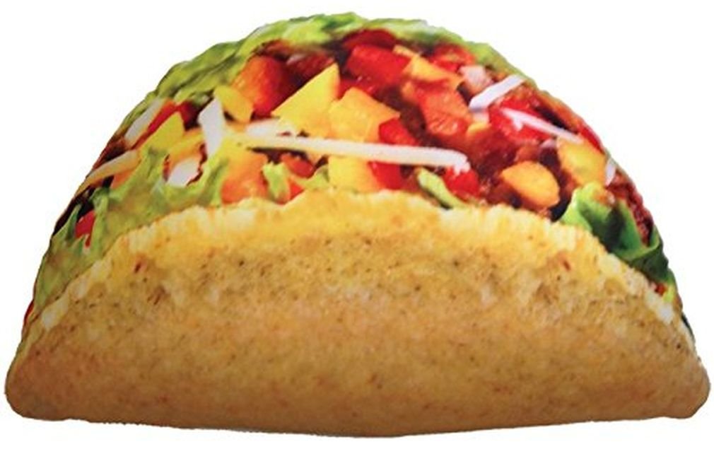 Iscream Snack Shack Photoreal Taco Shaped 18' X 10' Microbead Accent Pillow