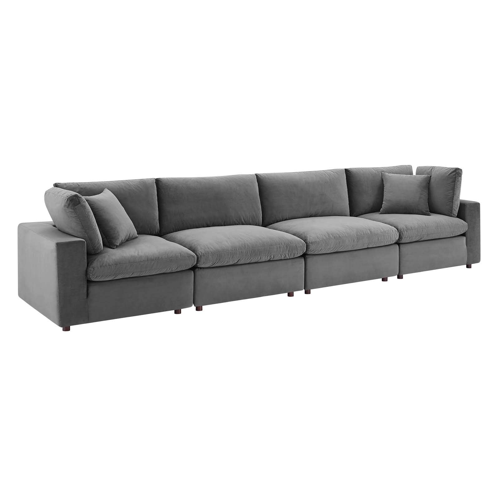 Modway Commix Down-Filled Overstuffed Performance Velvet 4-Seater Sofa