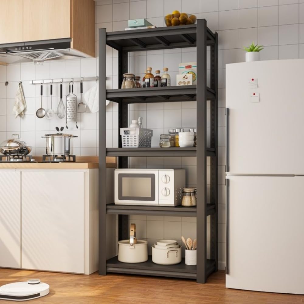 Home Cube 5 Layer Metal Storage Rack Stand With Adjustable Boltless Shelf, Display, Kitchen Storage Rack Multipurpose Stand For 