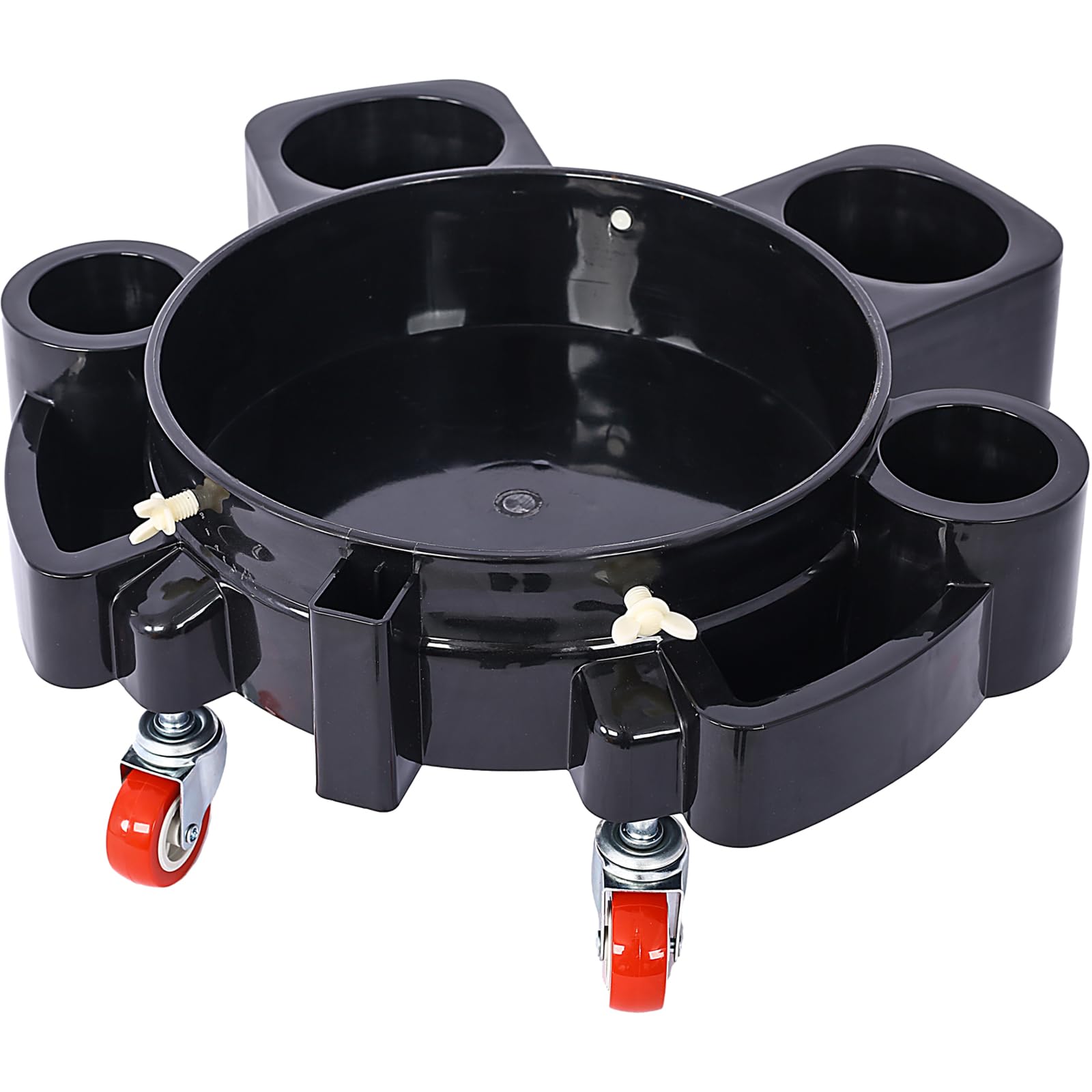 5 Gallon Bucket Dolly with Wheels, Heavy Duty Plastic Drum Dolly with 5 Smooth-Rolling Swivel Casters Secure Locking Cart For Ca