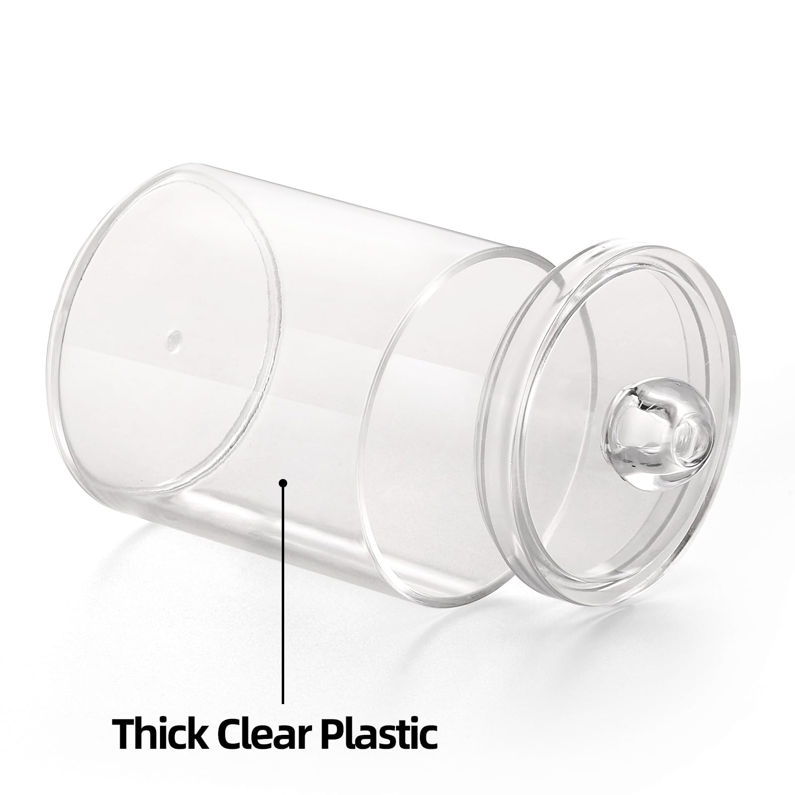 Tbestmax 4 Pack Qtip Holder - Restroom Bathroom Organizers And Storage Containers, Clear Plastic Apothecary Jars With Lids For C