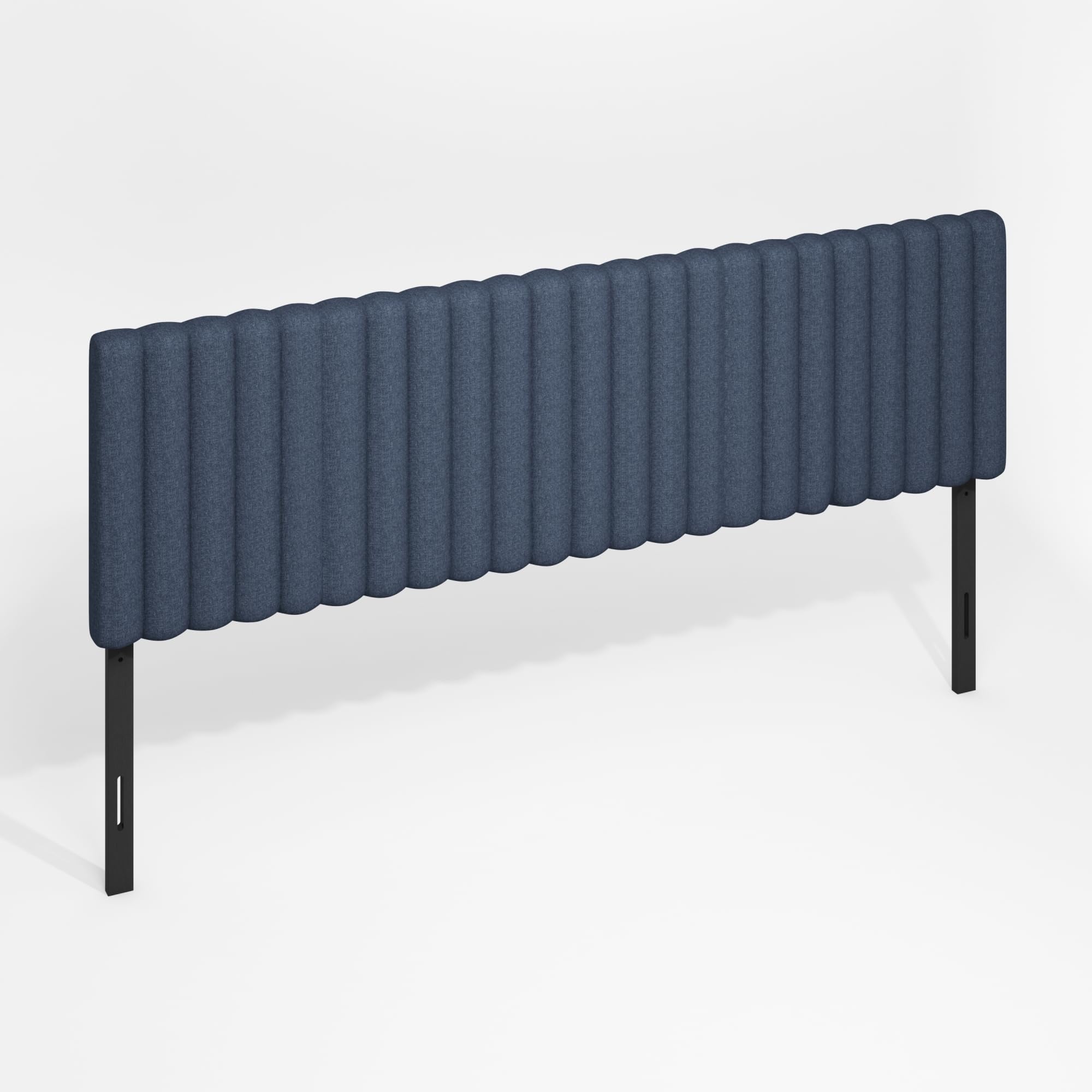 Roanne Upholstered Tufted Headboard, Blue Denim, King