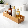 Bamboo Bathroom Organiser Tray With Handles