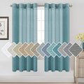 H.Versailtex Privacy Protection Home Fashion Natural Linen Rich Quality Curtain Sheers Multi Size 52X72 - Inch/Nickel Grommet Top Linen Curtain Panels Indoor Curtains (Set Of 2, Turquoise)