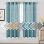 H.Versailtex Privacy Protection Home Fashion Natural Linen Rich Quality Curtain Sheers Multi Size 52X72 - Inch/Nickel Grommet Top Linen Curtain Panels Indoor Curtains (Set Of 2, Turquoise)