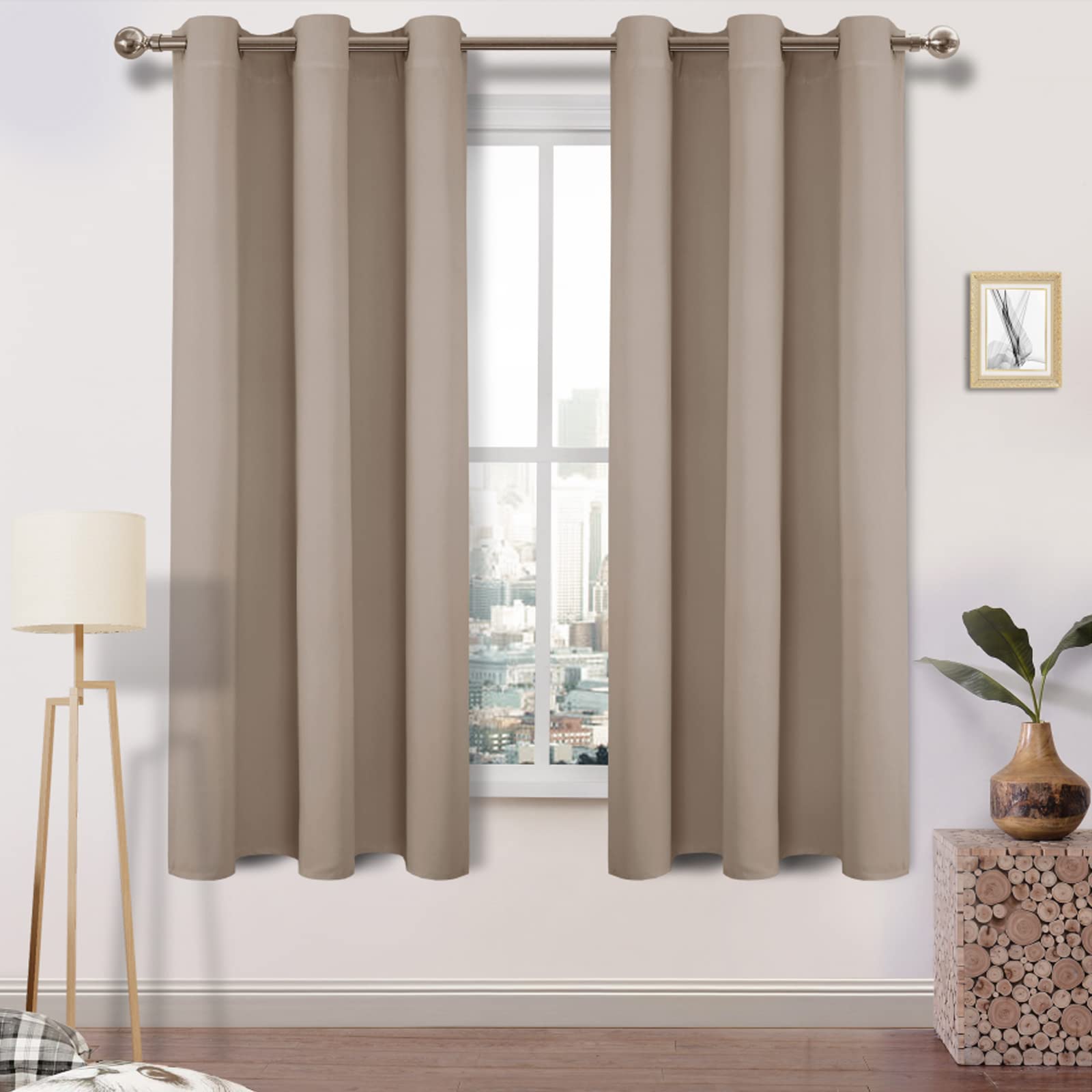 Dwcn Blackout Curtains Room Darkening Thermal Insulated Grommet Light Blocking Curtain For Bedroom Living Room 42 X 63 Inches Lo