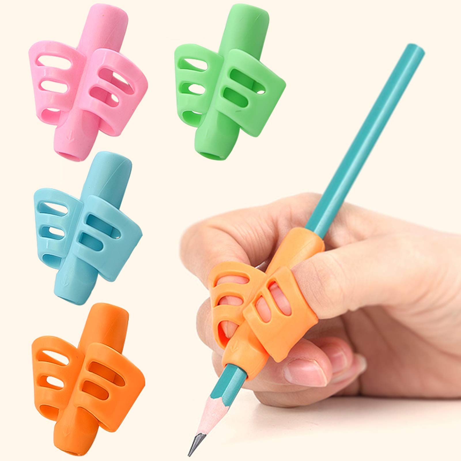 Pencil Grips - Children Pen Writing Aid Grip Set Posture Correction Tool For Kids Preschoolers Children,Hollow Ventilation