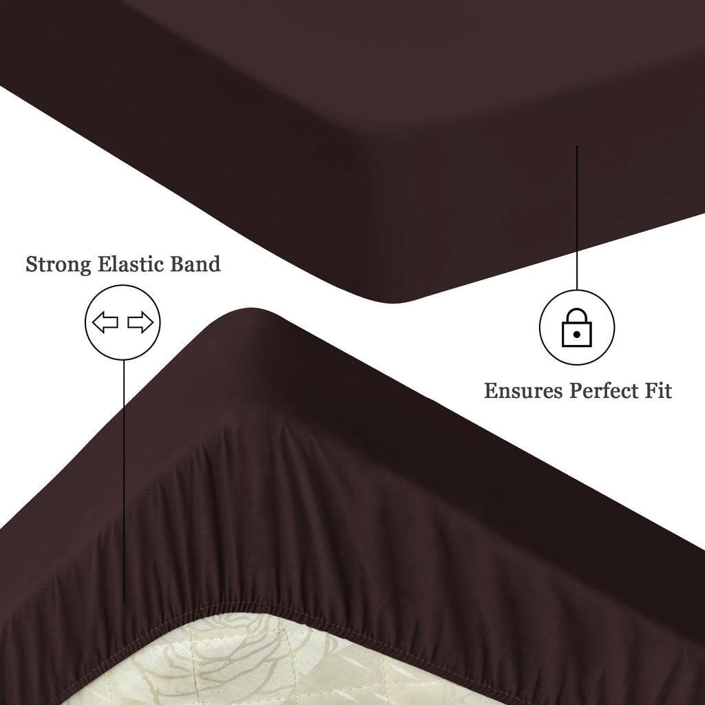 Sufdari King Size Mattress Protector,Waterproof Mattress Protector,Fitted Sheet Style Mattress Cover With 18' Deep Pocket,Washable And Comfortable-Chocolate,King