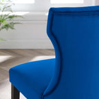 Modway Silhouette Velvet Set Of 2 Dining Chairs With Navy Finish Eei-5014-Nav