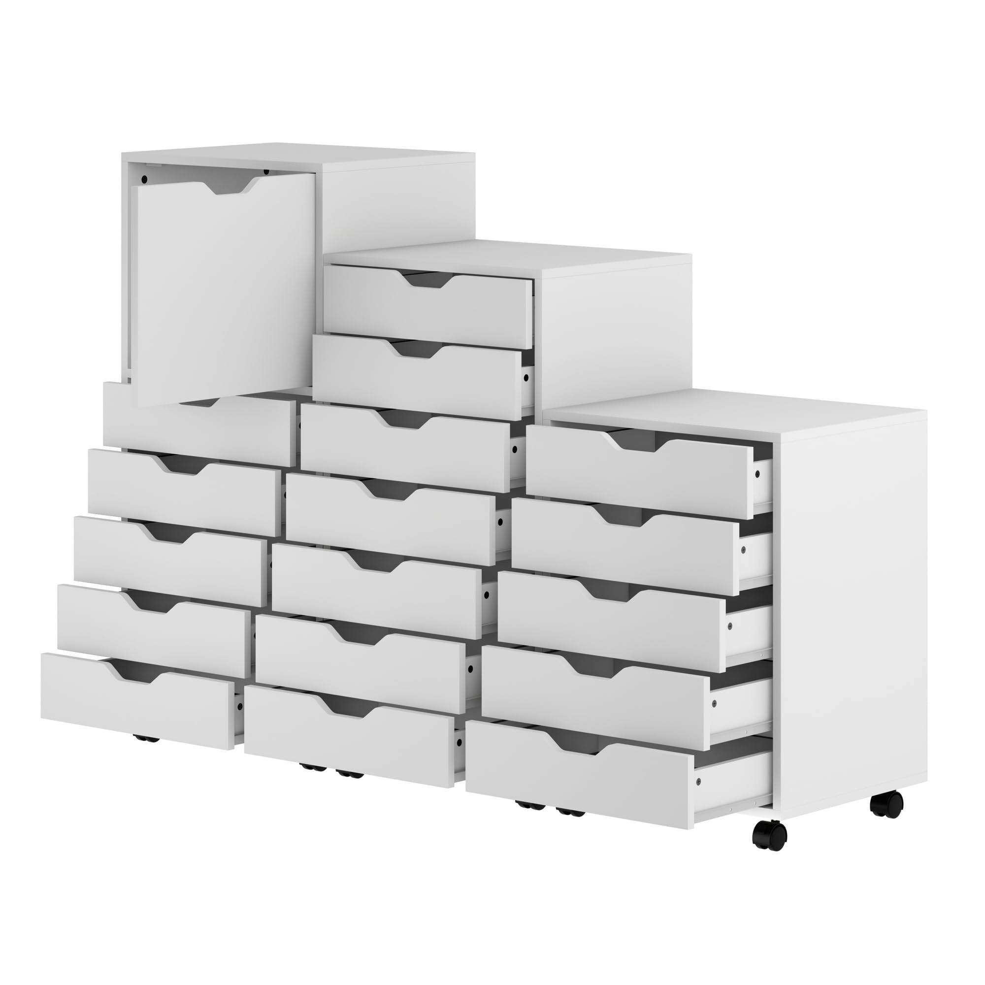 Winsome Wood 10395 Halifax 3-pc Storage Cabinet Set in White