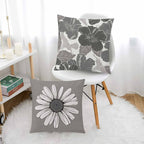 Comminy Grey Pillow Covers 18X18 Set Of 6 Decorative Daisy Flower Throw Pillow Cover For Couch Modern Cushion Cover For Patio Li