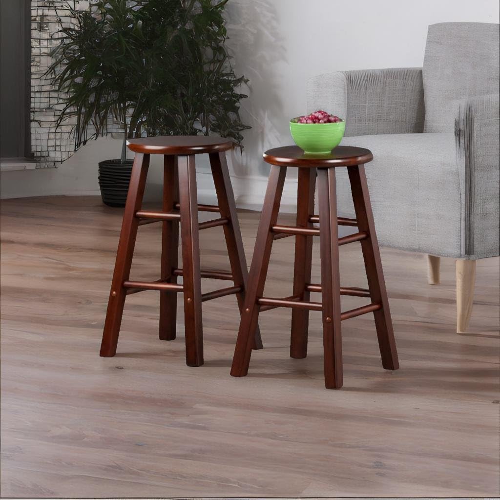 Ergode Element Counter Stools, 2-Pc Set, Walnut