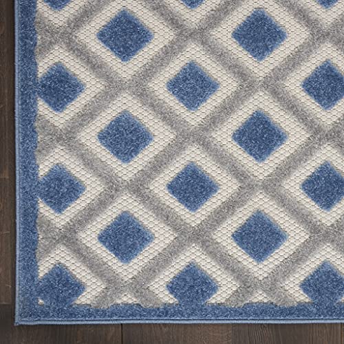 HomeRoots Blue/Grey 100% Polypropylene 5’ x 8’ Blue and Gray Indoor Outdoor Area Rug