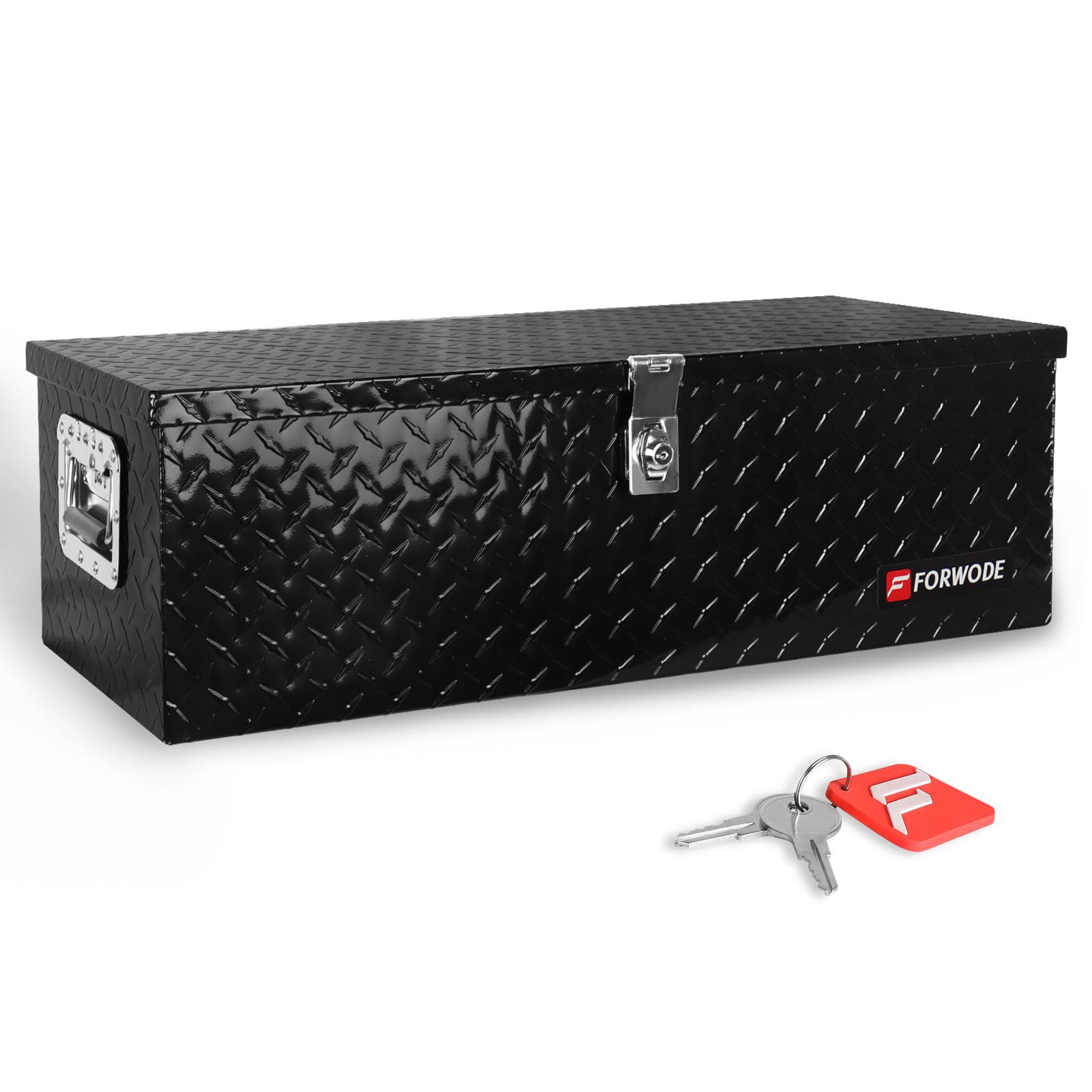 Forwode 30 Inch Truck Bed Tool Box, Aluminum Heavy Duty Trailer Tool Box For Pickup Truck Bed Rv, Toolbox Storage Box With Handl