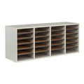 Safco Wooden Paper and Mail Organizer for Home Office and Classroom, Adjustable Shelves and Stackable, 32 Compartments with Draw