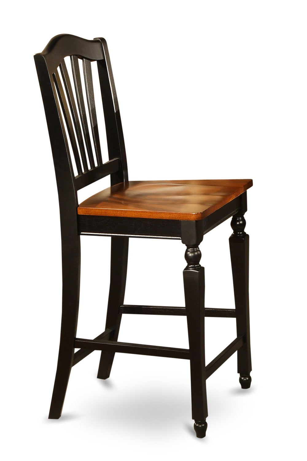 East West Furniture TRCH3-BLK-W 3 Piece Counter Height Dining Table Set Contains a Round Wooden Table and 2 Kitchen Dining Chairs, 42x42 Inch, Black & Cherry