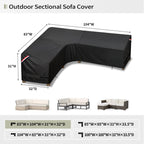 Kylinlucky Patio Sectional Sofa Cover L-Shaped,83'X 104' Waterproof Outdoor Sectional Couch Cover Black