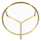 Modway Relay Glass And Metal Accent Side Table, Gold, 35.5 X 35.5 X 13.5