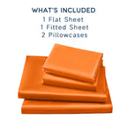 Golal Satin Sheets Full Size - 4 Pieces Luxury Silky Soft Bed Sheets, Wrinkle-Free Burnt Orange Satin Silk Sheet Set With 1 Deep Pocket Fitted Sheet, 1 Flat Sheet, 2 Pillow Cases