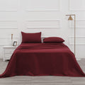 4 Piece Bed Sheet Set (Queen,Burgundy) 1 Flat Sheet,1 Fitted Sheet And 2 Pillow Cases,Brushed Microfiber Luxury Bedding With Deep Pockets