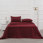 4 Piece Bed Sheet Set (Queen,Burgundy) 1 Flat Sheet,1 Fitted Sheet And 2 Pillow Cases,Brushed Microfiber Luxury Bedding With Deep Pockets