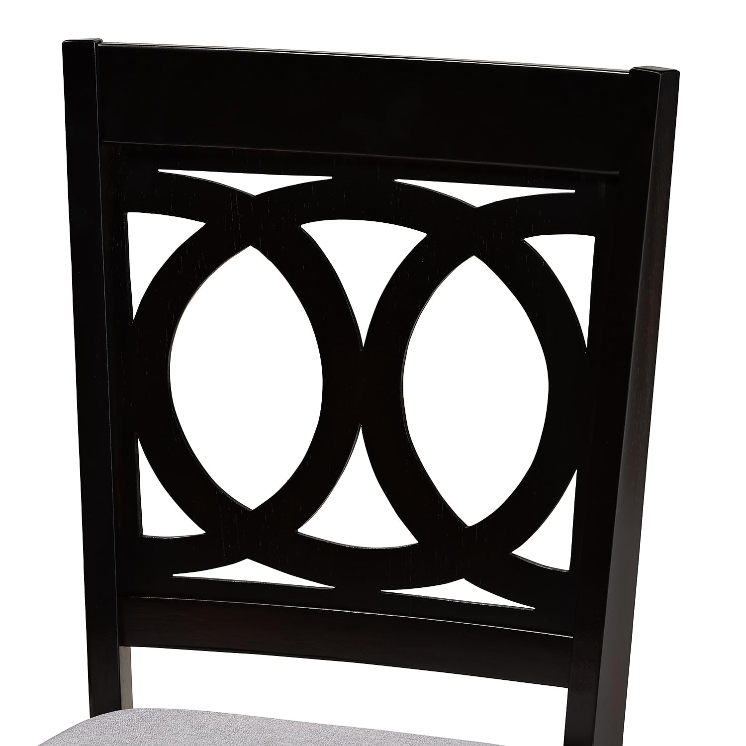 Baxton Studio Lenoir Contemporary Fabric Dining Chair, Grey and Espresso, 2/Set (162-2PC-10524HT)