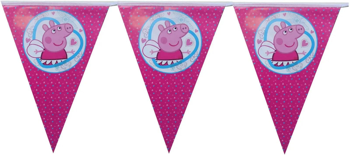 Cartoon Flag Banner Paper Decoration 2 Meter 6 Feet Hanging Party Banner for Kids Birthday Celebration Theme Party Baby Shower C