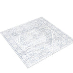 Safavieh Brentwood Collection Area Rug - 6'7'' Square, Light Grey & Ivory, Medallion Distressed Design, Non-Shedding & Easy Care