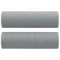 vidaXL Throw Pillows Set of 2, Light Gray Fabric Bolster Pillows - Comfortable, Durable & Removable Cover, 5.9"x19.7" Size for Living Room, Bedroom, Lounge Area, Office